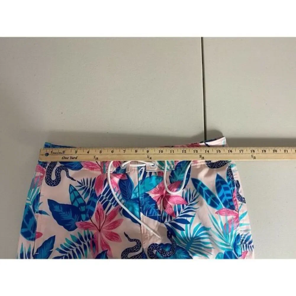 Hollister Swim Trunks Mens 30 Pink Floral Snake Board‎ Shorts Epic Flex Pockets
